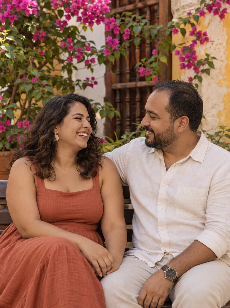 Isabela y Tomás compartiendo un momento de su sesión de preboda