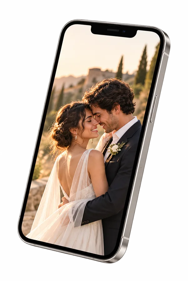 Invitación con fotografía de una pareja