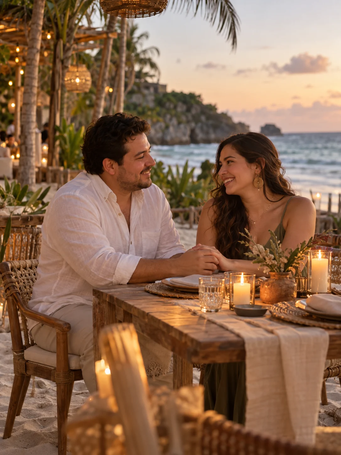 Valentina y Daniel en una sesión previa frente al mar